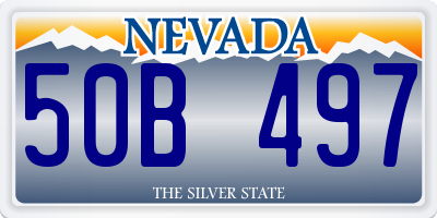 NV license plate 50B497