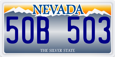 NV license plate 50B503