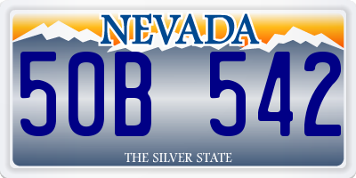 NV license plate 50B542