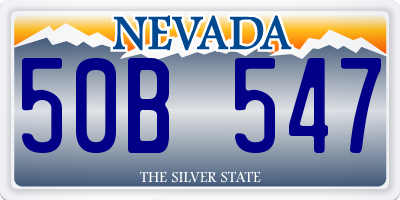 NV license plate 50B547
