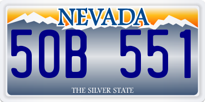 NV license plate 50B551