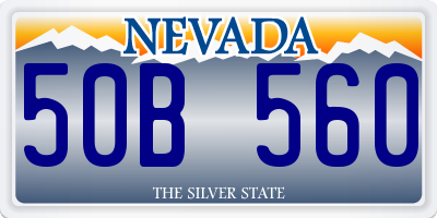 NV license plate 50B560