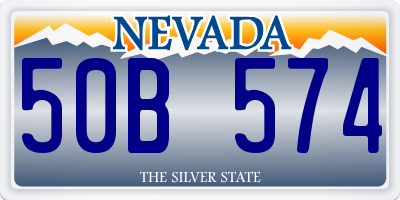 NV license plate 50B574