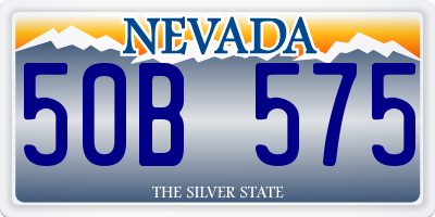 NV license plate 50B575