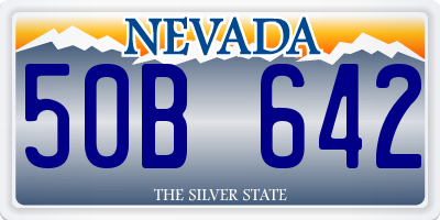 NV license plate 50B642