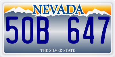 NV license plate 50B647