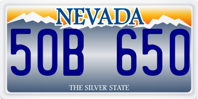 NV license plate 50B650