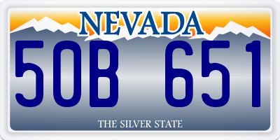 NV license plate 50B651