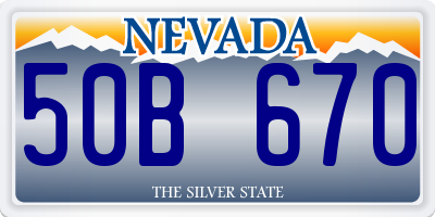 NV license plate 50B670