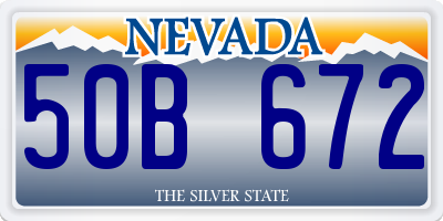 NV license plate 50B672