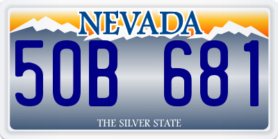 NV license plate 50B681