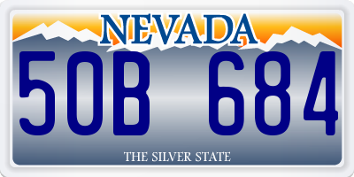 NV license plate 50B684