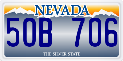 NV license plate 50B706