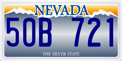 NV license plate 50B721