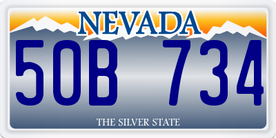 NV license plate 50B734