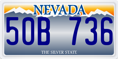 NV license plate 50B736