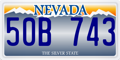 NV license plate 50B743