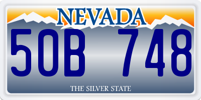 NV license plate 50B748