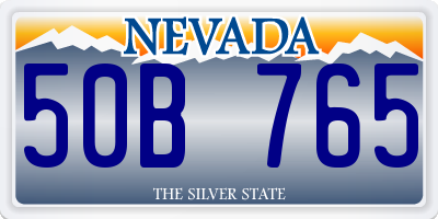 NV license plate 50B765