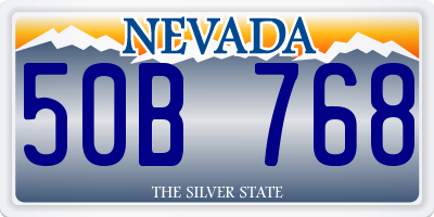 NV license plate 50B768