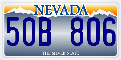 NV license plate 50B806