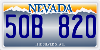 NV license plate 50B820