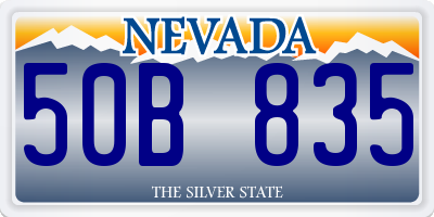 NV license plate 50B835