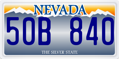 NV license plate 50B840