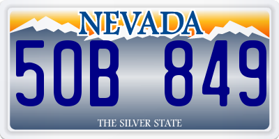 NV license plate 50B849