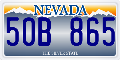 NV license plate 50B865