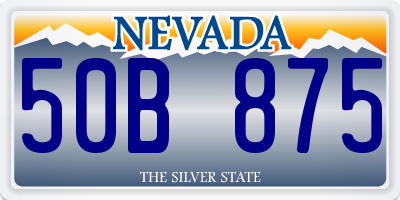 NV license plate 50B875