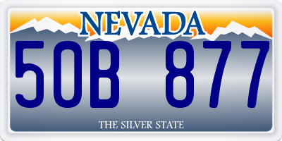 NV license plate 50B877