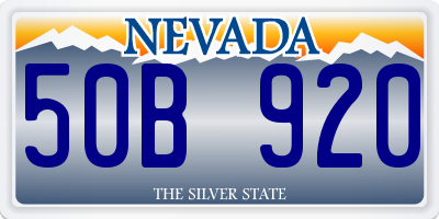 NV license plate 50B920