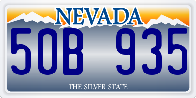 NV license plate 50B935