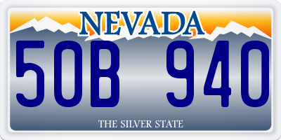 NV license plate 50B940