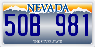 NV license plate 50B981