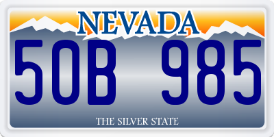 NV license plate 50B985