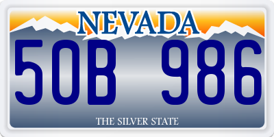 NV license plate 50B986