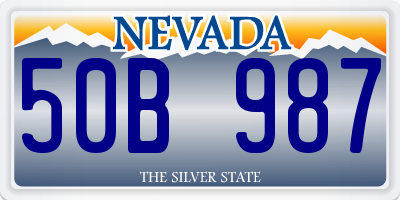NV license plate 50B987