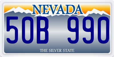 NV license plate 50B990