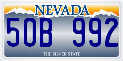 NV license plate 50B992