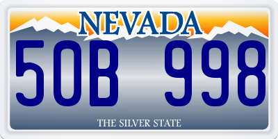 NV license plate 50B998