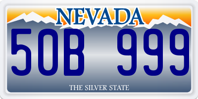 NV license plate 50B999