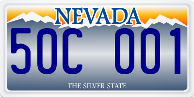 NV license plate 50C001