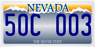 NV license plate 50C003