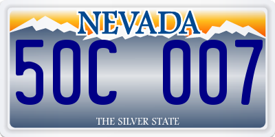 NV license plate 50C007