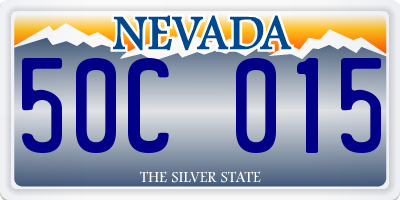 NV license plate 50C015