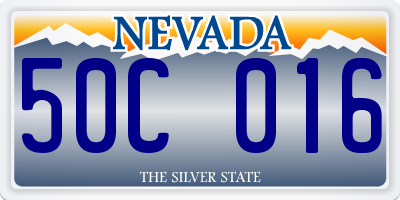 NV license plate 50C016