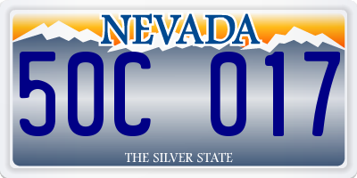 NV license plate 50C017