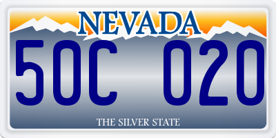 NV license plate 50C020